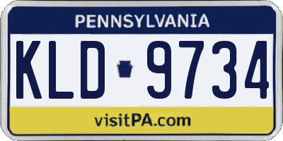 PA license plate KLD9734