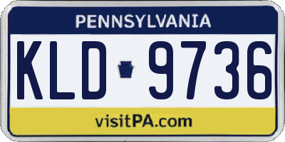 PA license plate KLD9736