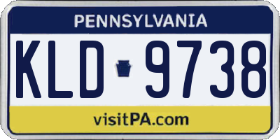 PA license plate KLD9738