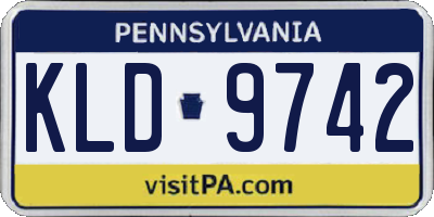 PA license plate KLD9742