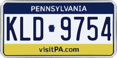 PA license plate KLD9754