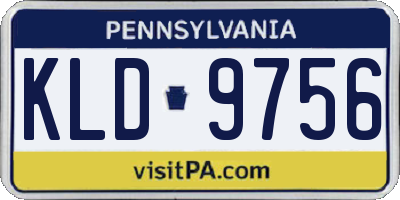 PA license plate KLD9756