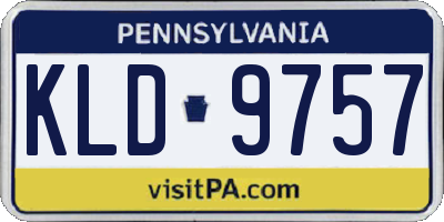PA license plate KLD9757
