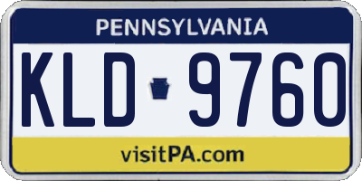PA license plate KLD9760