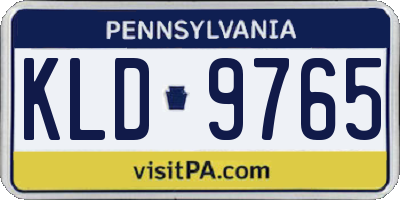 PA license plate KLD9765