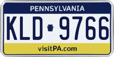 PA license plate KLD9766