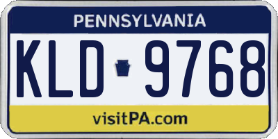 PA license plate KLD9768