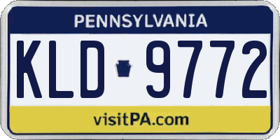 PA license plate KLD9772