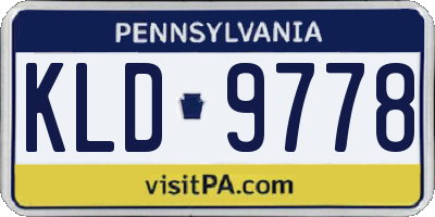 PA license plate KLD9778