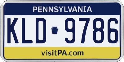 PA license plate KLD9786