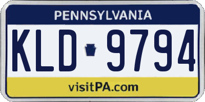 PA license plate KLD9794