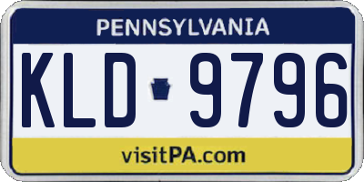 PA license plate KLD9796