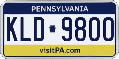 PA license plate KLD9800