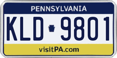 PA license plate KLD9801