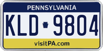 PA license plate KLD9804