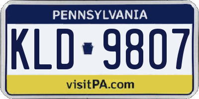 PA license plate KLD9807