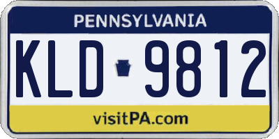PA license plate KLD9812