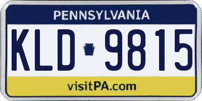 PA license plate KLD9815