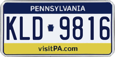 PA license plate KLD9816