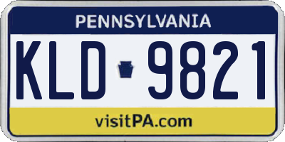 PA license plate KLD9821