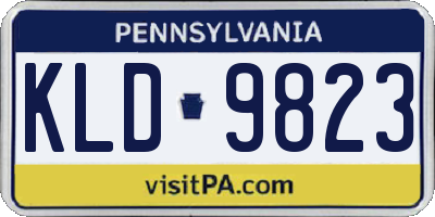 PA license plate KLD9823