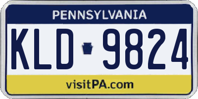 PA license plate KLD9824