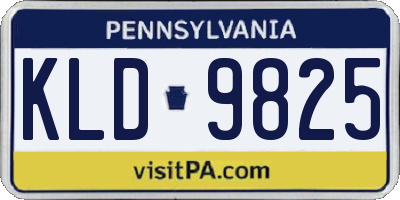 PA license plate KLD9825