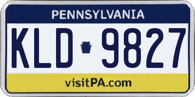 PA license plate KLD9827
