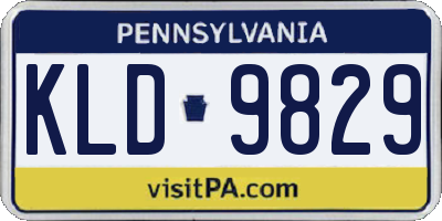 PA license plate KLD9829