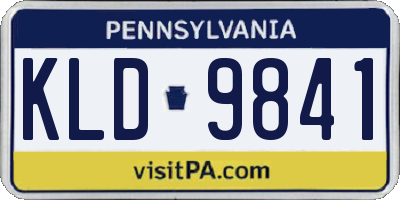 PA license plate KLD9841