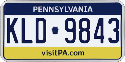 PA license plate KLD9843
