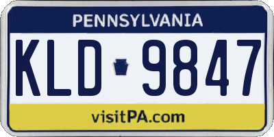 PA license plate KLD9847