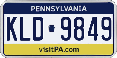 PA license plate KLD9849