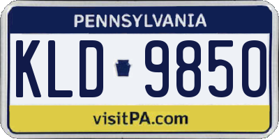 PA license plate KLD9850