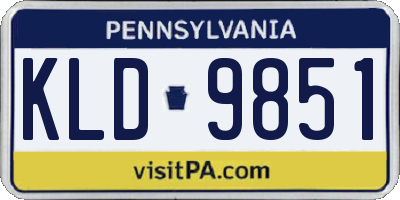 PA license plate KLD9851