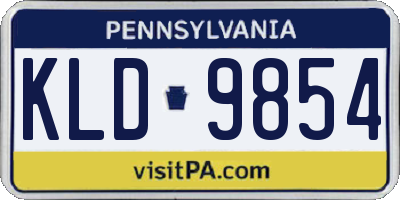PA license plate KLD9854
