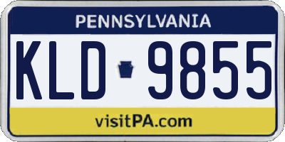 PA license plate KLD9855