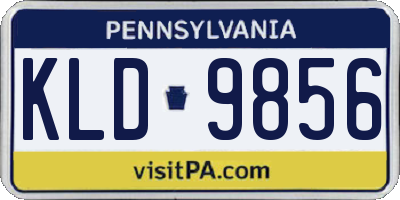 PA license plate KLD9856