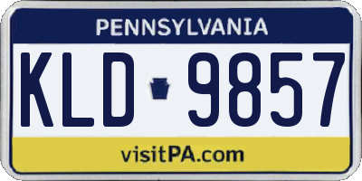 PA license plate KLD9857