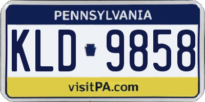 PA license plate KLD9858