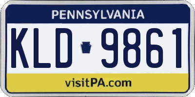 PA license plate KLD9861