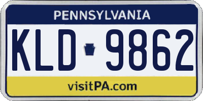 PA license plate KLD9862