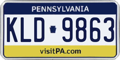 PA license plate KLD9863