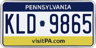 PA license plate KLD9865