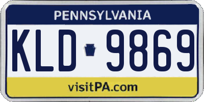 PA license plate KLD9869