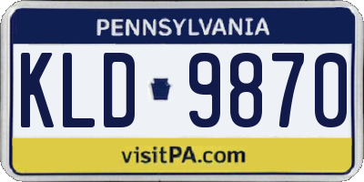 PA license plate KLD9870