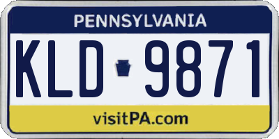 PA license plate KLD9871