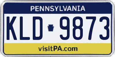 PA license plate KLD9873