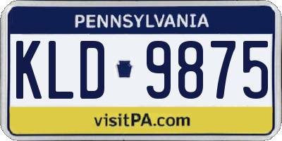 PA license plate KLD9875