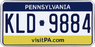 PA license plate KLD9884